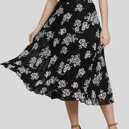 NUEVOSDAMAS Floral Printed A-Line Midi Skirt-picture-39
