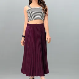 DEKLOOK Pleated A-Line Midi Skirt-picture-6