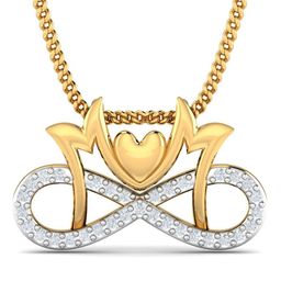 KUBERBOX 18KT Gold Diamond-Studded Mother's Day Pendant-0.94gm-picture-25