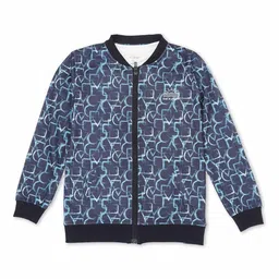 CAVIO Boys Geometric Lightweight Bomber Jacket with T-shirt image 1
