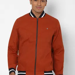 Allen Solly Men Red Pure Cotton Bomber Jacket-picture-25