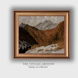 THE VINTAGE ARTISTRY Brown & White Vintage Landscape Printed Framed Wall Art-picture-38