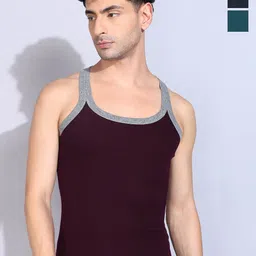 Dollar Bigboss Pack Of 3 Assorted Combed Cotton Racerback Gym Vest MBB-08-PO3-CO1-S25-picture-33