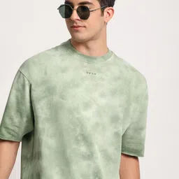 THE BEAR HOUSE Men Tie and Dye Loose Fit Cotton Round Neck T-Shirt-picture-36
