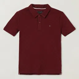 Tommy Hilfiger Boys Solid Polo Collar Cotton T-Shirt image 1