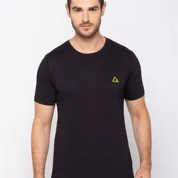 GIORDANO Men Black Solid Round Neck T-shirt-picture-14