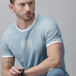 Roadster Men Blue Printed Round Neck T-shirt-picture-26