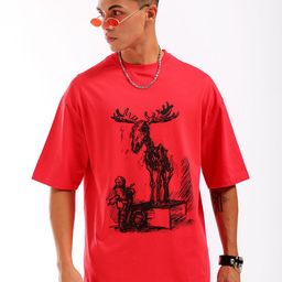 The Indian Garage Co Men Graphic Printed Drop Shoulder Sleeves Oversized T-shirt-picture-14