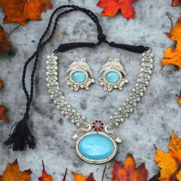 Ozanoo Silver-Plated Stone-Studded Jewellery Set-picture-30