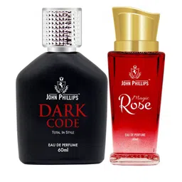 JOHN PHILLIPS Set Of 2 Dark Code Eau De Perfume & Magic Rose Eau De Perfume - 60ml Each image 1