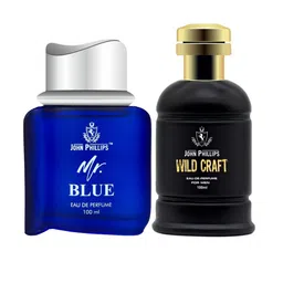 JOHN PHILLIPS Mr Blue & Wildcraft 2 Pcs Long Lasting Eau De Parfum 100 ml Each image 1