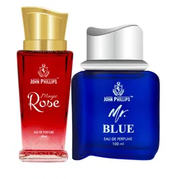 JOHN PHILLIPS Set of 2 Long Lasting Eau De Parfum - Magic Rose 60 ml & Mr Blue 100 ml image 1