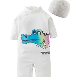 StyleCast Boys White Printed Bodysuit With Cap-image-41