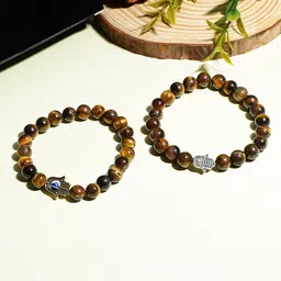 EL REGALO Unisex Set Of 2 Beaded Elasticated Bracelets-picture-38