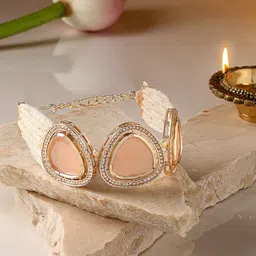 Zaveri Pearls Gold Plated Stone Studded Wraparound Bracelet-picture-20