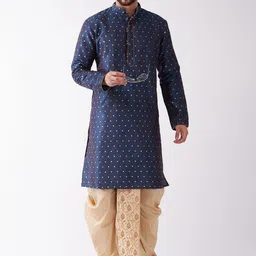 VASTRAMAY Men Woven Design Regular Kurta with Dhoti Pants-picture-17
