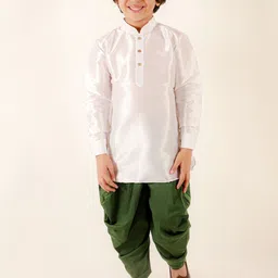 JBN Creation Boys Mandarin Collar Straight Kurta & Dhoti Pants-picture-1