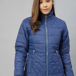 RARE Women Blue Lightweight Padded Jacket-image-57