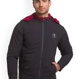 Being Human Men Black Longline Padded Jacket-image-4