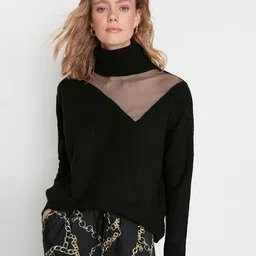 Trendyol Women Black Turtle Neck Pullover-picture-34