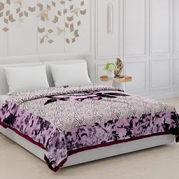Monte Carlo Purple & White Mild Winter Double Bed Blanket-image-13