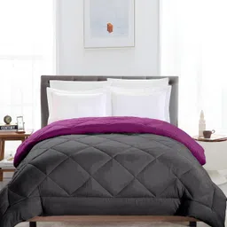 Jinaya's Grey & Purple Heavy Winter 210 GSM Reversible Double Bed Comforter-picture-22