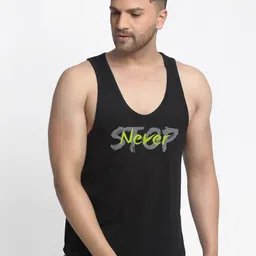 Friskers Men Black Graphics Printed Cotton Innerwear Gym Vest-image-61