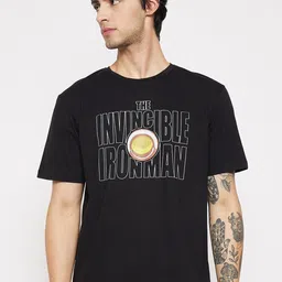 Kook N Keech Marvel Black Iron man Character Printed Oversized Pure Cotton T-shirt-picture-16