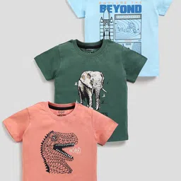 Ginie Boys Pack Of 3 Graphic Printed Cotton T-Shirt-picture-26