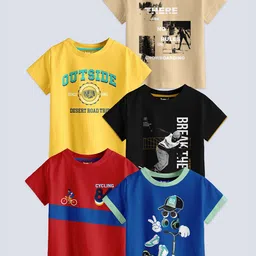 BAESD Boys Pack Of 5 Printed Pure Cotton T-shirts-picture-18