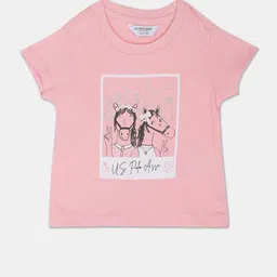 U.S. Polo Assn. Kids Girls Graphic Printed Pure Cotton T-shirt-picture-49