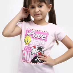 V-Mart Girls Graphic Printed Casual Cotton T-shirt-picture-16