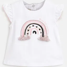 Chicco Girls Graphic Printed Round Neck Short Puff Sleeves T-shirt-picture-12