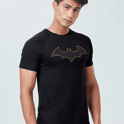 The Souled Store Men Black Batman Printed T-shirt image 1