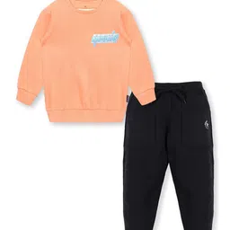 KiddoPanti Girls Peach-Coloured & Black Embellished T-shirt-picture-17