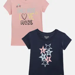 Gini and Jony Girls Pack of 2 Printed T-shirt image 1