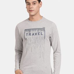t-base Men Grey Melange & Charcoal Printed T-shirt-picture-12