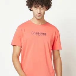 Crimsoune Club Typography Printed Cotton T-shirt image 1