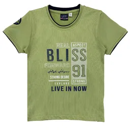 CAVIO Boys Green Typography Printed T-shirt-image-84