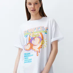 Trendyol Women Typography Printed T-shirt-image-53