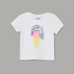 Juniors by Lifestyle Girls Graphic Print Round Neck Cotton T-shirt-picture-22