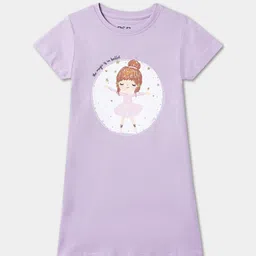 R&B Girls Graphic Printed Round Neck Pure Cotton T-shirt Nightdress-picture-20