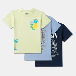 R&B Boys Pack Of 3 Graphic Printed Round Neck T-shirt-picture-19