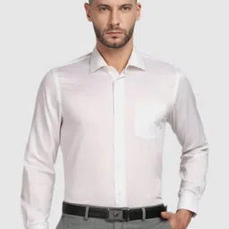 Blackberrys Men White Slim Fit Solid Cotton Formal Shirt-picture-20