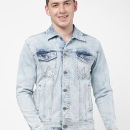 Wrangler Men Blue Washed Denim Jacket-picture-49