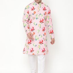 Hangup Men Floral Printed Kurta with Pyjamas-picture-30