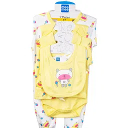 MeeMee Infant Set Of 6 Yellow & White Printed Baby Apparel Gift Set-picture-47