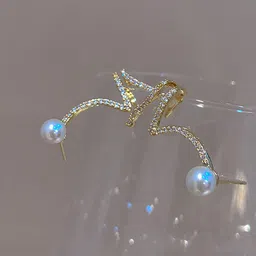 VAGHBHATT  Gold Plated Stones Studded & Beaded Twisted Snake Shape Studs Earrings-image-96