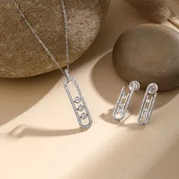 Cierra Silver-Plated Cubic Zirconia Stone-Studded Jewellery Set-picture-16