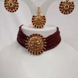 JMBW INTERNATIONAL Dori Gold Plated Jewellery Set-picture-38